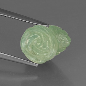 7.23캐럿 천연 그린 프레나이트, 멋진 모양, 11.8×10.1 mm, 투명한