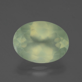 8.36캐럿 천연 그린 프레나이트, 타원형 컷, 16.1×12.1 mm, 투명한