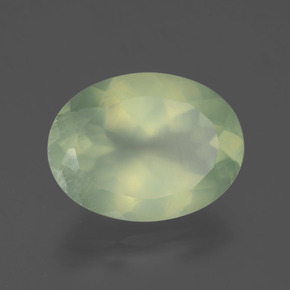 8.36캐럿 천연 그린 프레나이트, 타원형 컷, 16.1×12.1 mm, 투명한