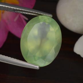 9.48캐럿 천연 미디엄 그린 프레나이트, 타원형 컷, 16×12.1 mm, 투명한