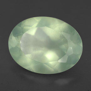 8.70캐럿 천연 그린 프레나이트, 투명한, 15.9×12.1 mm, 투명/반투명