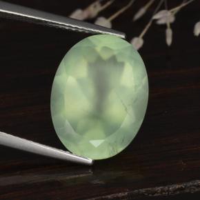 8.92캐럿 천연 그린 프레나이트, 타원형 컷, 16×12 mm, 투명한
