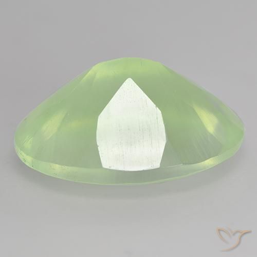 8.90캐럿 천연 옐로우 그린 프레나이트, 타원형 컷, 15.9×12 mm, 투명한