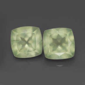 캐럿 천연 그린 프레나이트 보석, 투명한, 10.1×10 mm, 투명/반투명