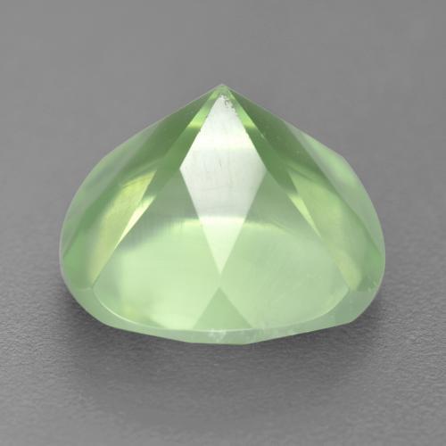 6.62캐럿 천연 올리브 그린 프레나이트, 쿠션 컷, 11.9×11.9 mm, 투명한