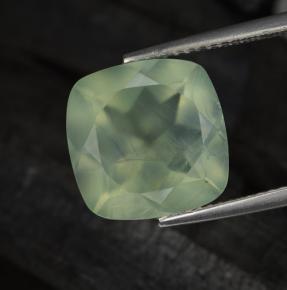 6.82캐럿 천연 그린 프레나이트, 쿠션 컷, 12×11.9 mm, 투명한