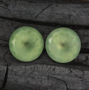 캐럿 천연 그린 프레나이트 보석, 라운드 컷, 12.07 mm, 투명한