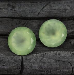 캐럿 천연 그린 프레나이트 보석, 라운드 컷, 12.07 mm, 투명한
