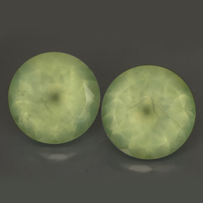 캐럿 천연 그린 프레나이트 보석, 투명한, 11.88 mm, 투명/반투명
