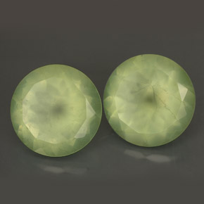 캐럿 천연 그린 프레나이트 보석, 투명한, 11.88 mm, 투명/반투명