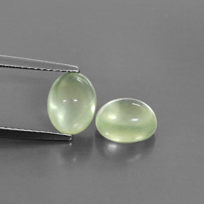 캐럿 천연 그린 프레나이트 보석, 타원형 컷, 8.1×6.2 mm, 투명한