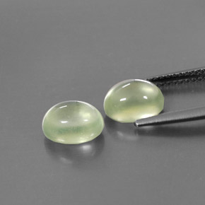 캐럿 천연 그린 프레나이트 보석, 타원형 컷, 8.1×6.2 mm, 투명한