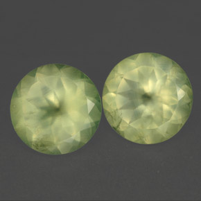 캐럿 천연 그린 프레나이트 보석, 투명한, 11.83 mm, 투명/반투명