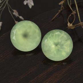 11.55캐럿 천연 Yellow Green  프레나이트 보석, 라운드 컷, 11.96 mm, 투명한