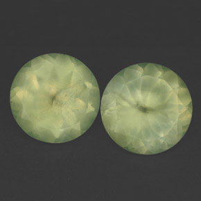캐럿 천연 그린 프레나이트 보석, 투명한, 12.01 mm, 투명/반투명