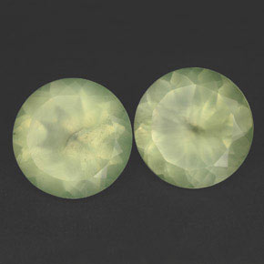 캐럿 천연 그린 프레나이트 보석, 투명한, 12.01 mm, 투명/반투명