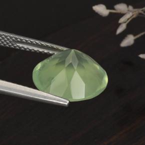 5.61캐럿 천연 녹색 프레나이트, 라운드 컷, 투명한