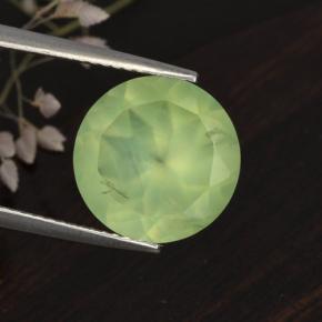 5.62캐럿 천연 그린 프레나이트, 라운드 컷, 11.96 mm, 투명한