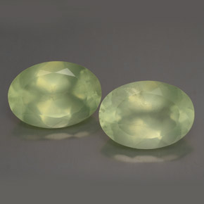 캐럿 천연 그린 프레나이트 보석, 투명한, 14×10 mm, 투명/반투명