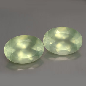 캐럿 천연 그린 프레나이트 보석, 투명한, 14×10 mm, 투명/반투명