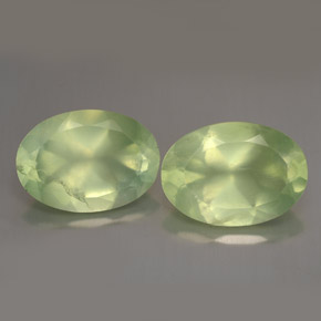 캐럿 천연 그린 프레나이트 보석, 투명한, 13.9×10 mm, 투명/반투명