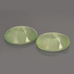 캐럿 천연 그린 프레나이트 보석, 투명한, 13.9×10 mm, 투명/반투명