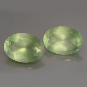 캐럿 천연 그린 프레나이트 보석, 타원형 컷, 14×10.1 mm, 투명한