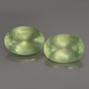 캐럿 천연 그린 프레나이트 보석, 타원형 컷, 14×10.1 mm, 투명한