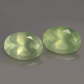 캐럿 천연 그린 프레나이트 보석, 타원형 컷, 14.1×10.1 mm, 투명한