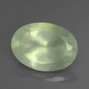 5.61캐럿 천연 그린 프레나이트, 투명한, 14×10.1 mm, 투명/반투명