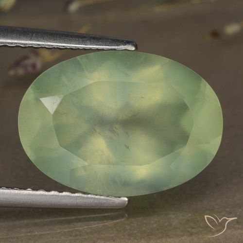 5.88ct 자연스러운 Medium Green  프레나이트, 타원형, 투명/반투명