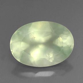 5.71캐럿 천연 그린 프레나이트, 타원형 컷, 14×10 mm, 투명한