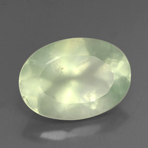 5.71캐럿 천연 그린 프레나이트, 타원형 컷, 14×10 mm, 투명한