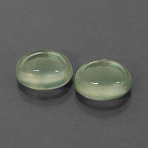 캐럿 천연 그린 프레나이트 보석, 투명한, 9×7.1 mm, 투명/반투명