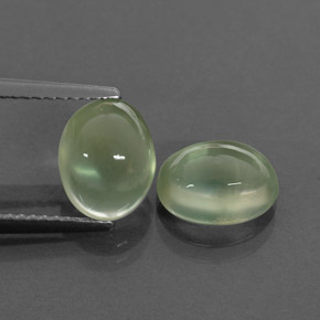 캐럿 천연 그린 프레나이트 보석, 투명한, 9×7.1 mm, 투명/반투명