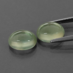 캐럿 천연 그린 프레나이트 보석, 투명한, 9×7.1 mm, 투명/반투명
