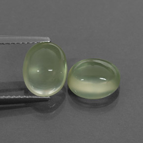캐럿 천연 그린 프레나이트 보석, 투명한, 8.8×7.2 mm, 투명/반투명
