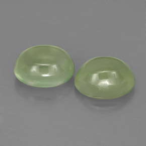 캐럿 천연 그린 프레나이트 보석, 투명한, 9×7.2 mm, 투명/반투명