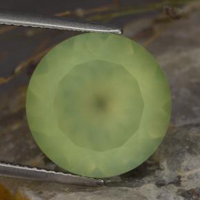 8.86캐럿 천연 그린 프레나이트, 라운드 컷, 14.06 mm, 투명한