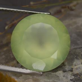 8.86캐럿 천연 그린 프레나이트, 라운드 컷, 14.06 mm, 투명한