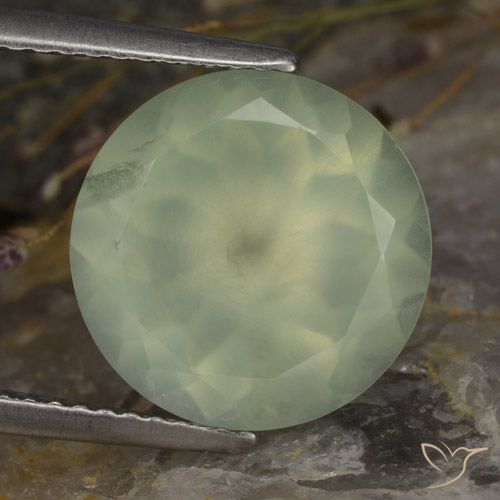 5.76캐럿 천연 Light Green  프레나이트, 라운드 컷, 12.02 mm, 투명한