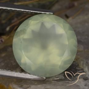 5.76캐럿 천연 Light Green  프레나이트, 라운드 컷, 12.02 mm, 투명한