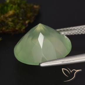 9.21캐럿 천연 Pale Lime Green  프레나이트, 라운드 컷, 투명한