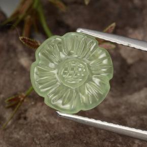 4.48캐럿 천연 그린 프레나이트, 플라워 컷, 10.7×10.7 mm, 투명한