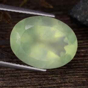 8.85캐럿 천연 Pale Lime Green  프레나이트, 타원형 컷, 15.8×11.9 mm, 투명한