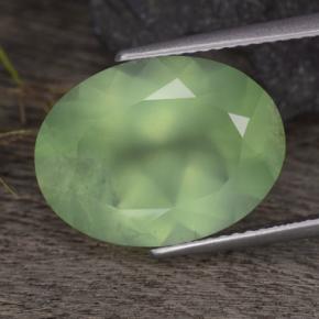 8.65캐럿 천연 라임 그린 프레나이트, 타원형 컷, 16×12.1 mm, 투명한