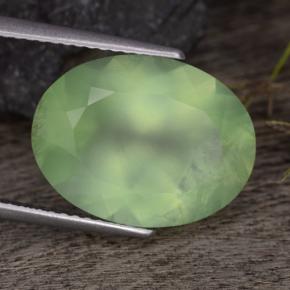 8.65캐럿 천연 라임 그린 프레나이트, 타원형 컷, 16×12.1 mm, 투명한