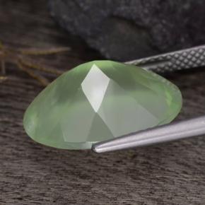 8.65캐럿 천연 라임 그린 프레나이트, 타원형 컷, 16×12.1 mm, 투명한