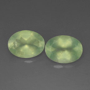 캐럿 천연 라임 그린 프레나이트 보석, 투명한, 15.9×12 mm, 투명/반투명
