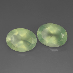 캐럿 천연 라임 그린 프레나이트 보석, 투명한, 15.9×12 mm, 투명/반투명